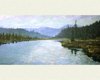 "South Inlet to Raquette Lake" 25" x 50" © 1982 slideshow3